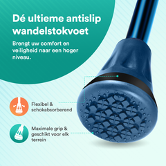 UltraGrip opvouwbare en verstelbare Wandelstok - Blauw