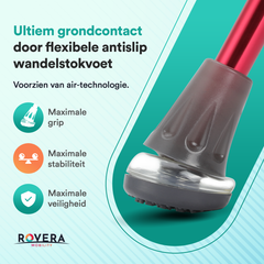 UltraGrip Air opvouwbare en verstelbare Wandelstok - Rood