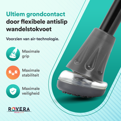 UltraGrip Air opvouwbare en verstelbare Wandelstok - Zwart