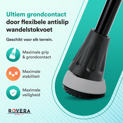 UltraGrip opvouwbare en verstelbare Wandelstok - Zwart