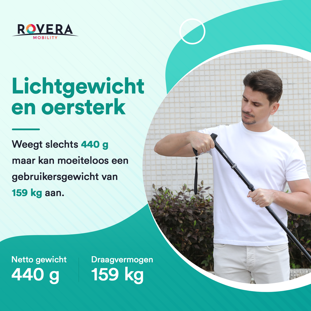 UltraGrip Air opvouwbare en verstelbare Wandelstok - Zilver