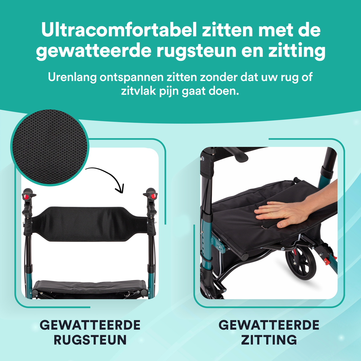 DualFold Easy Rollator - Rovera Groen