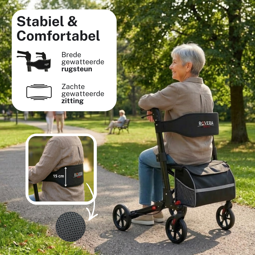 Easy Lichtgewicht Rollator - Chique Antraciet – Rovera Mobility